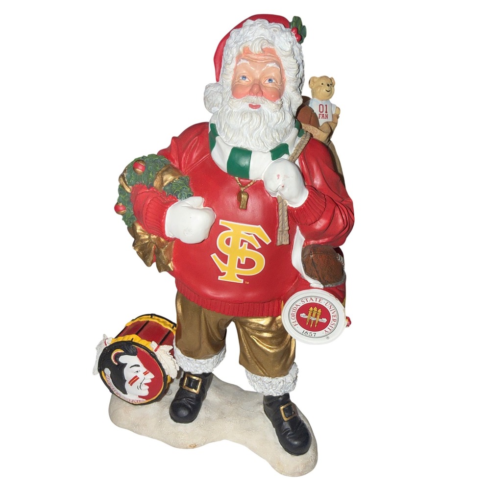 Danbury Mint Florida State University Santa Figurine FSU Seminoles Mascot 9.5"